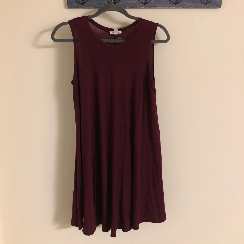 Maroon Tank T-shirt Dress